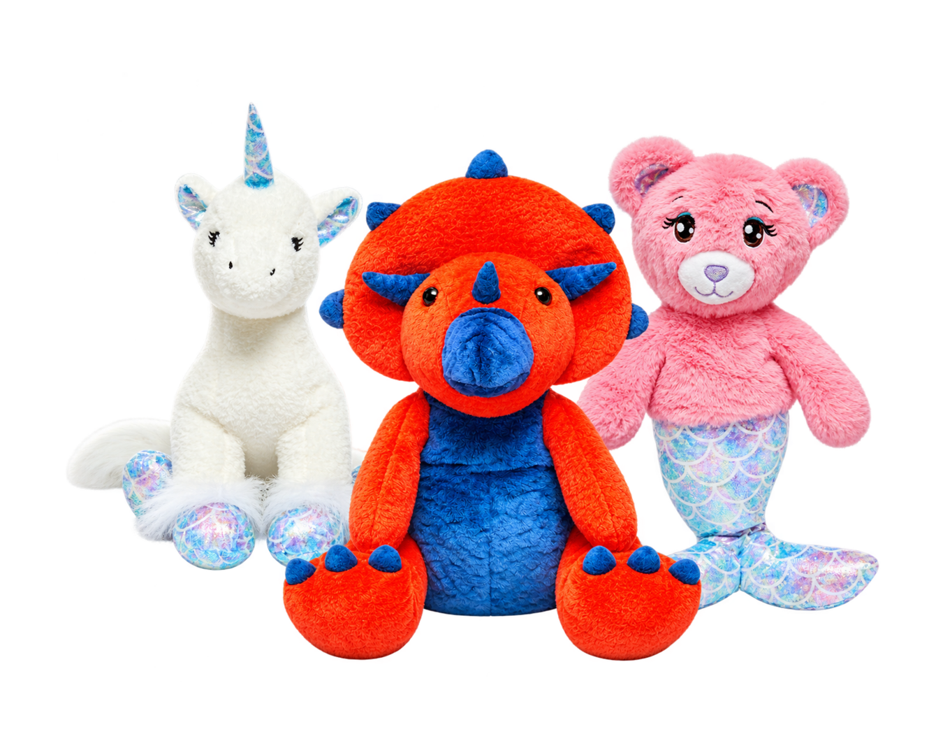 Plush fantasy and dinosaur friends from Noah's Ark Animal Workshop.
