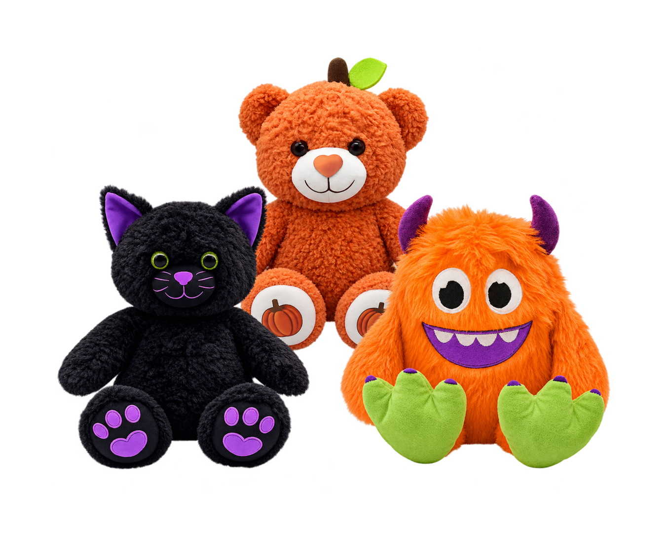 Halloween-themed plush toys from Noah's Ark Animal Workshop.