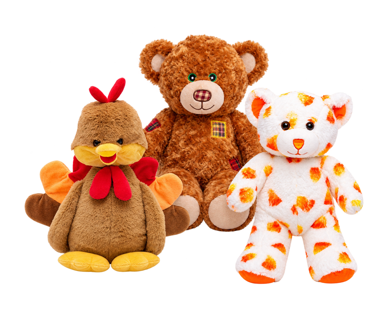 Thanksgiving-themed plush toys from Noah's Ark Animal Workshop.