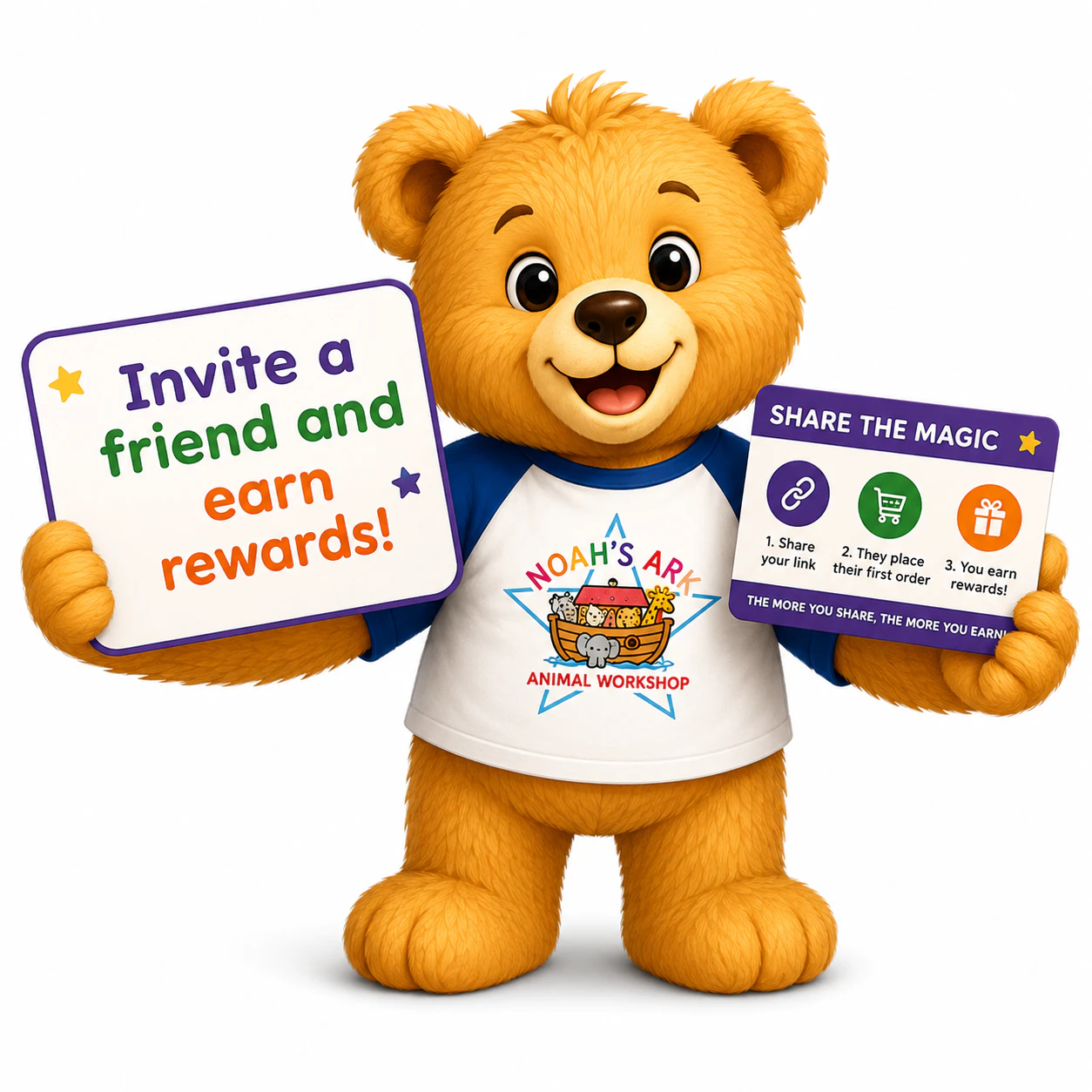 Noah's Ark Animal Workshop referral program artwork
