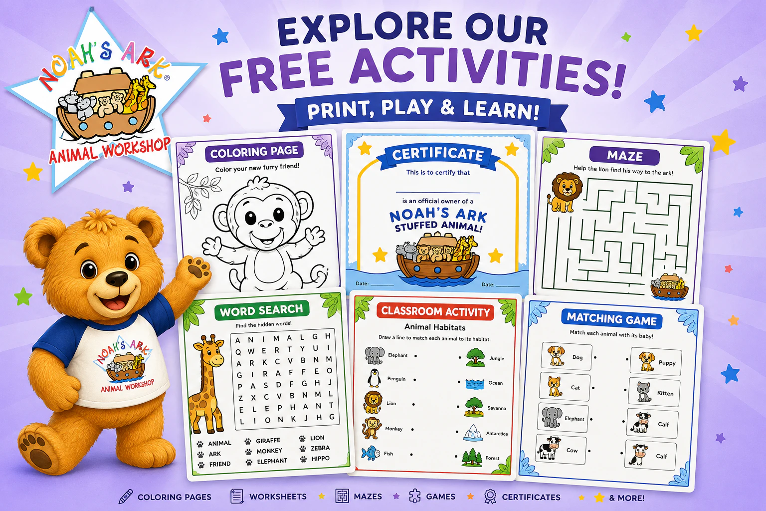 Explore free printable activities, games, certificates, and more