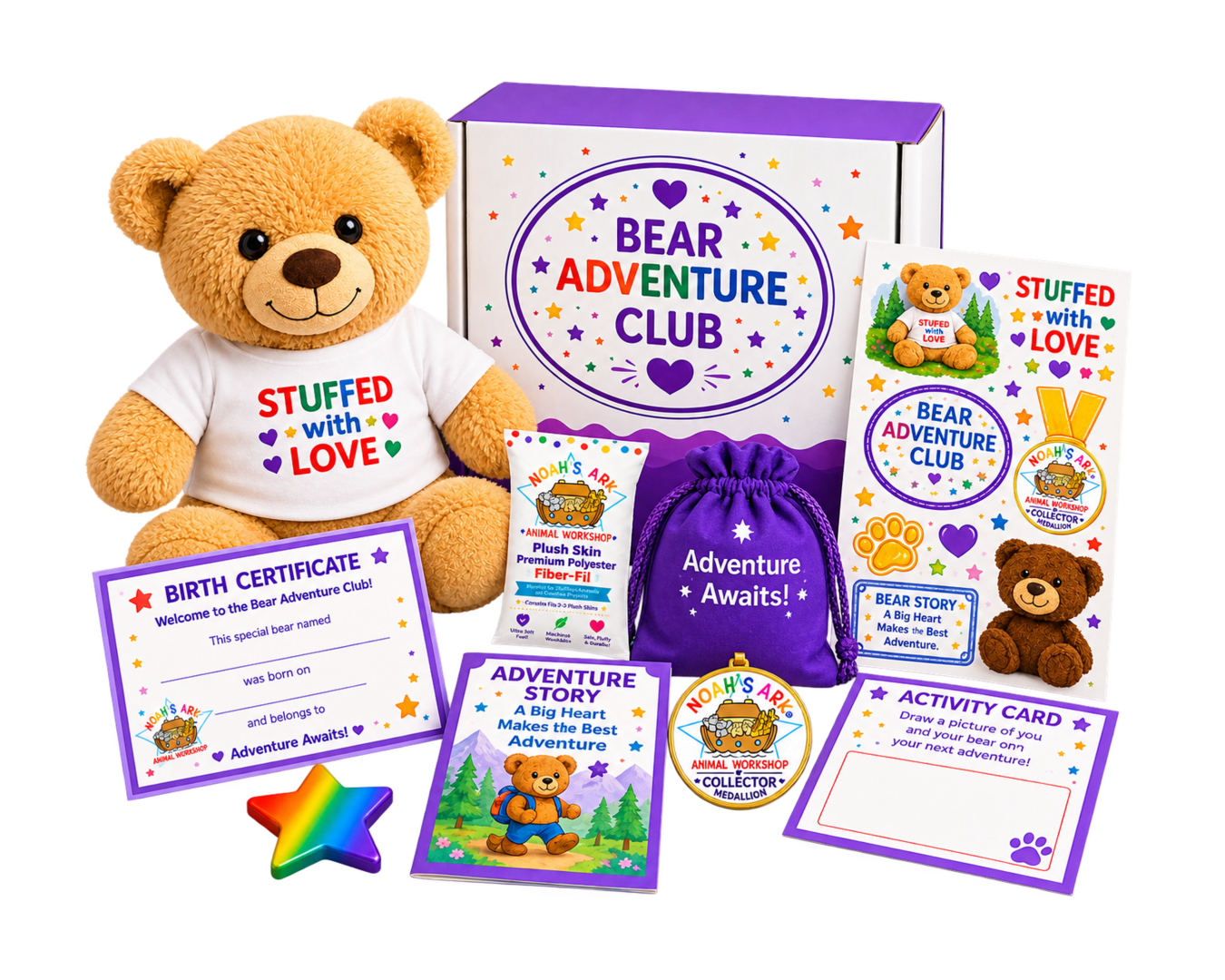 Bear Adventure Club plush toys from Noah's Ark Animal Workshop.