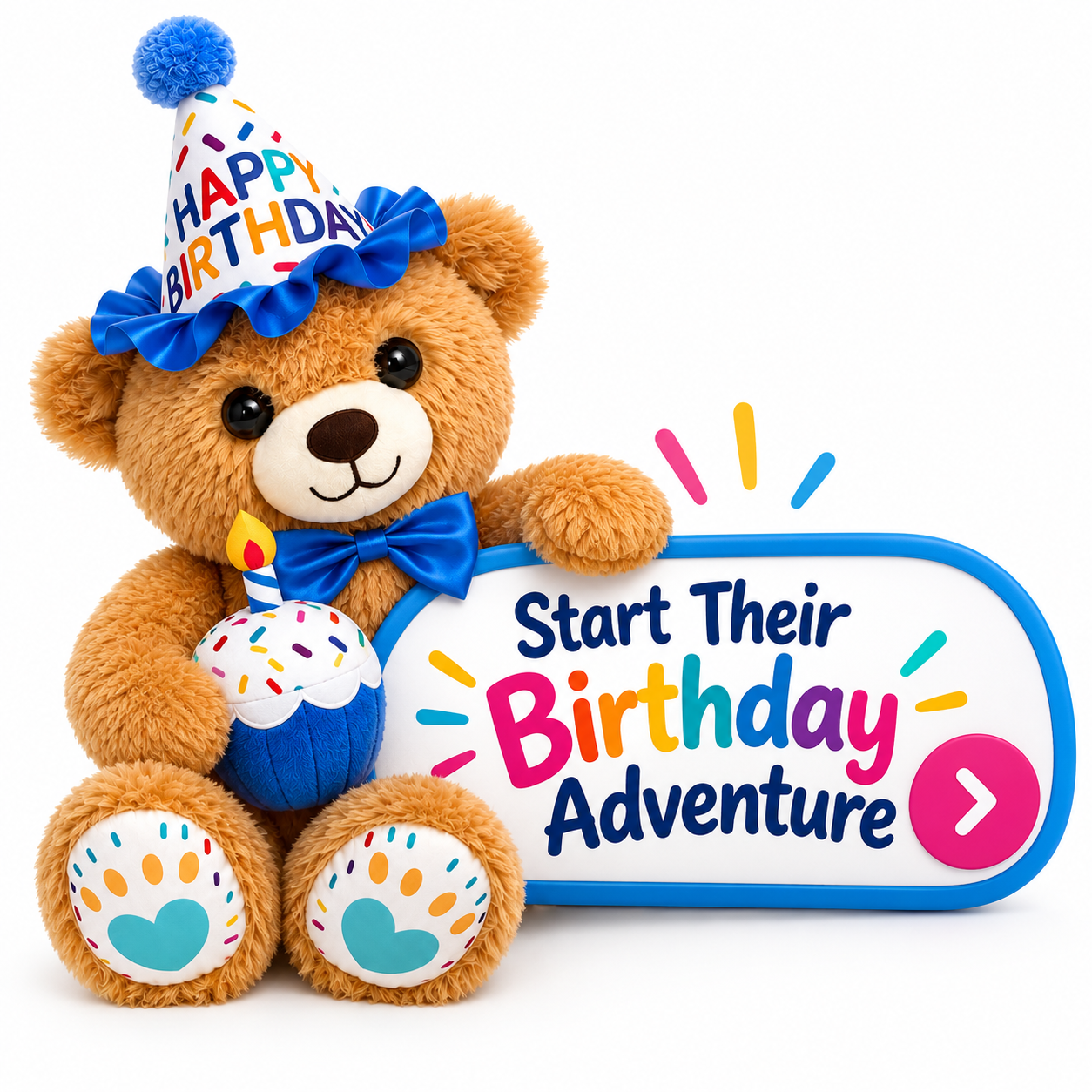 Birthday Bear ready for a special celebration