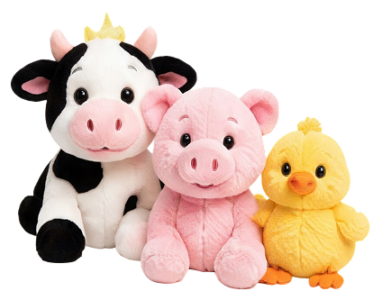 Plush Farm Friends gathered together