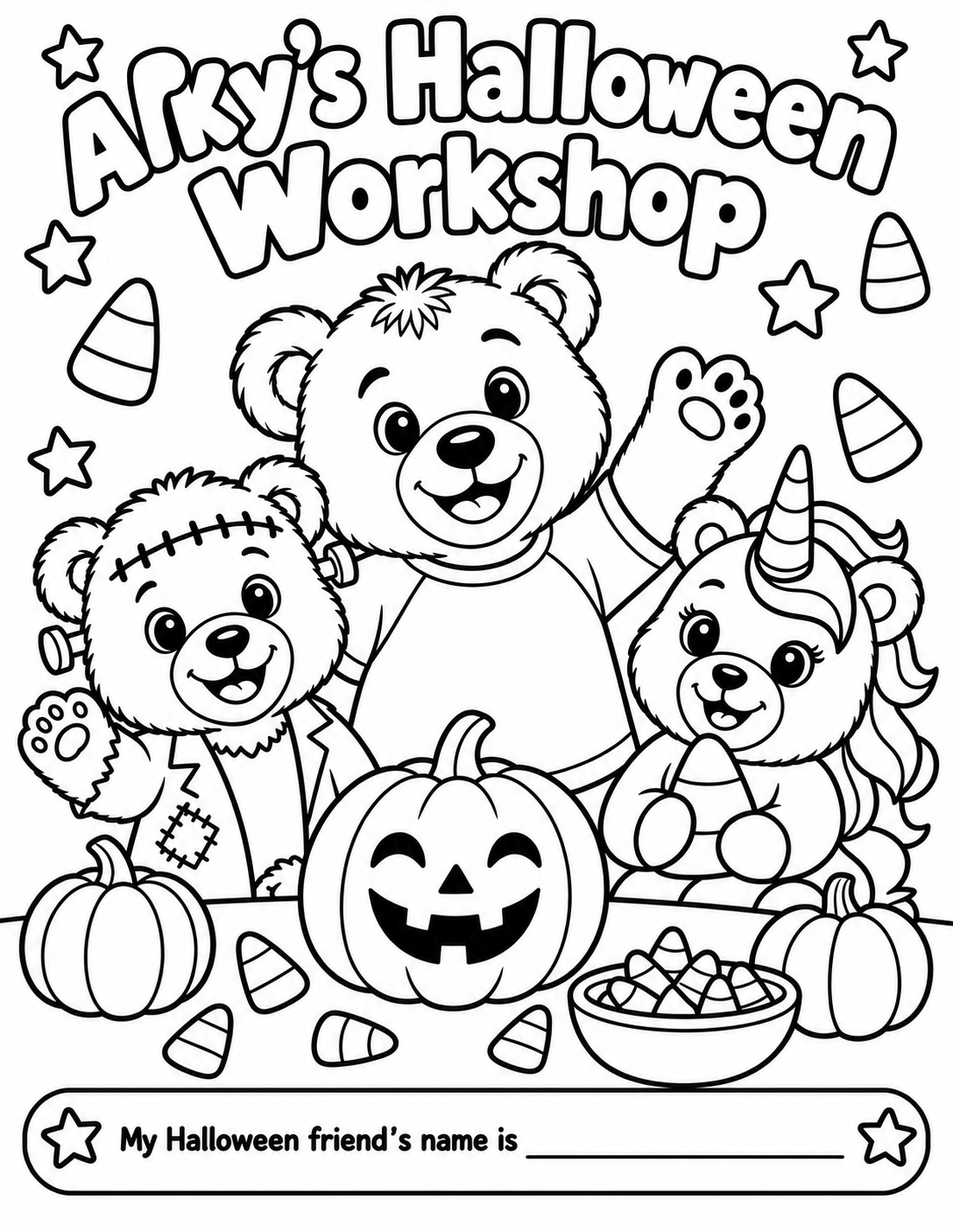 Halloween Color Sheet printable card graphic