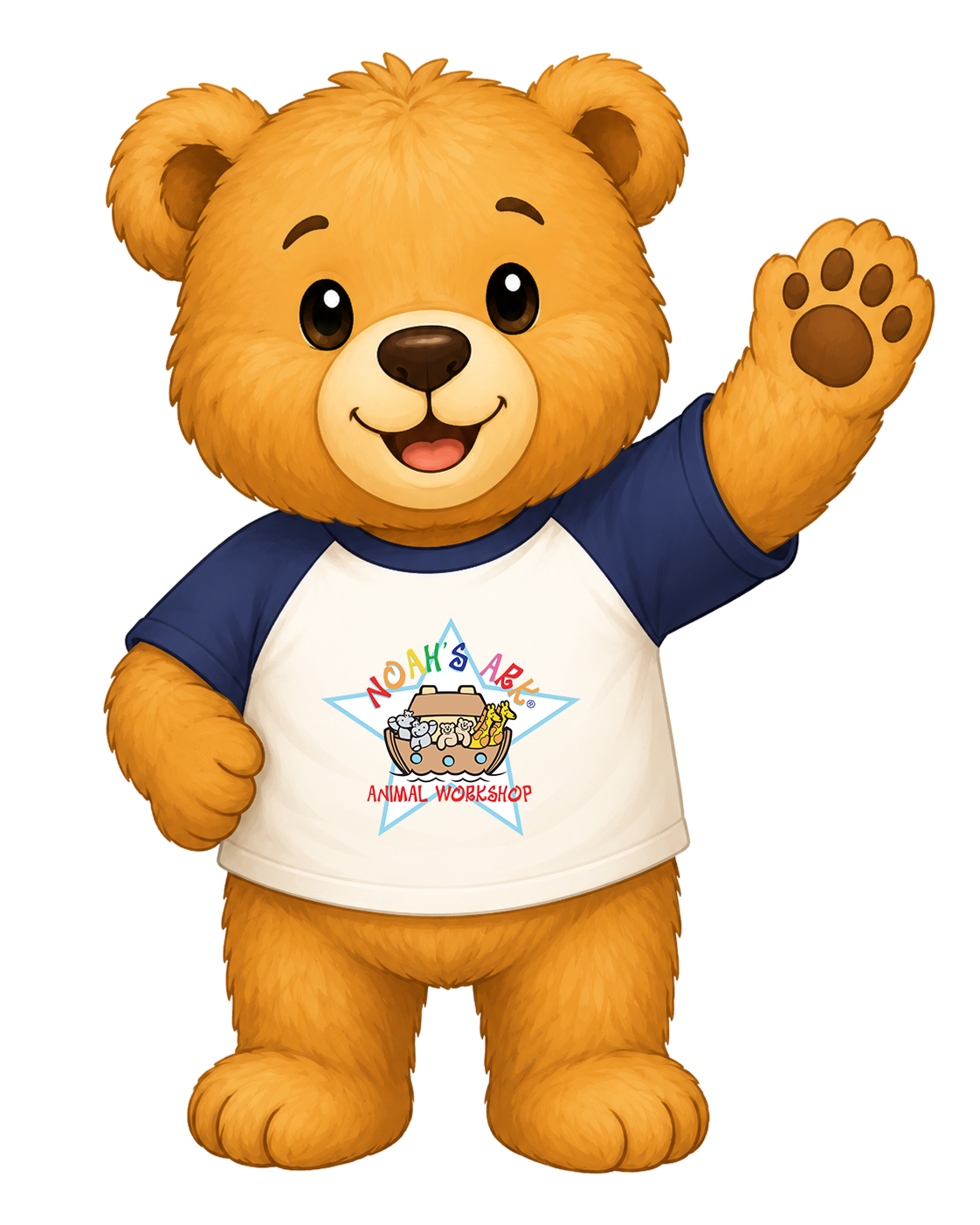 Noah Bear waving a welcome